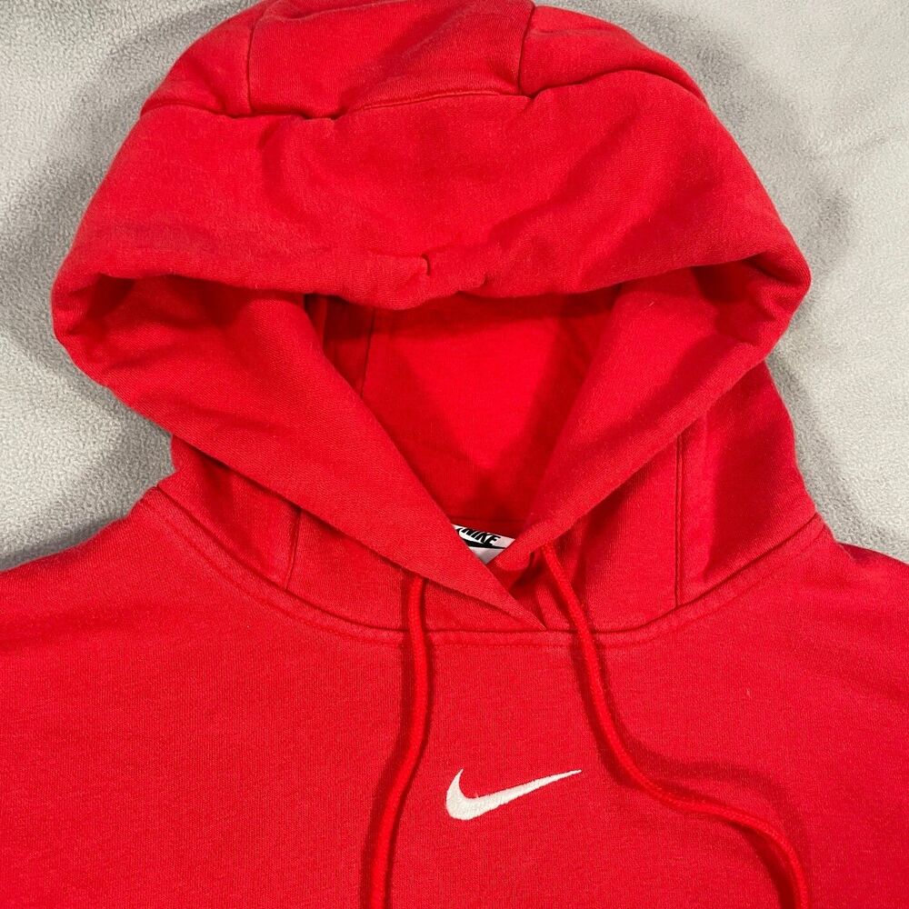 Nike Phoenix Fleece Womens Sz Small Oversized Pullover Hoodie Crop Center Swoosh - Picture 7 of 16